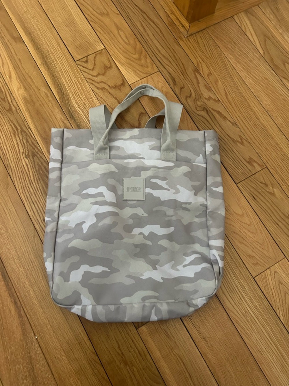 PINK Victoria's Secret Light Grey Camo Backpack Tote